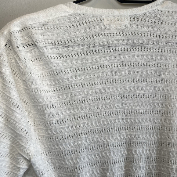 Style & Co Women's Size Medium Knit Open Cardigan White Beach Cover Up - Picture 6 of 10